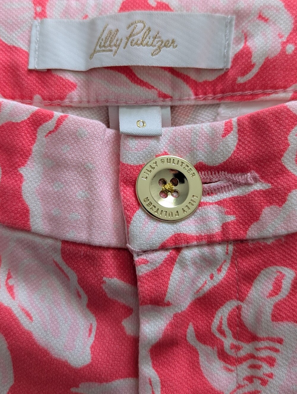 Lilly Pulitzer Scalloped Buttercup Shorts Sunbaked Crab Collab Size 0 - Picture 4 of 10
